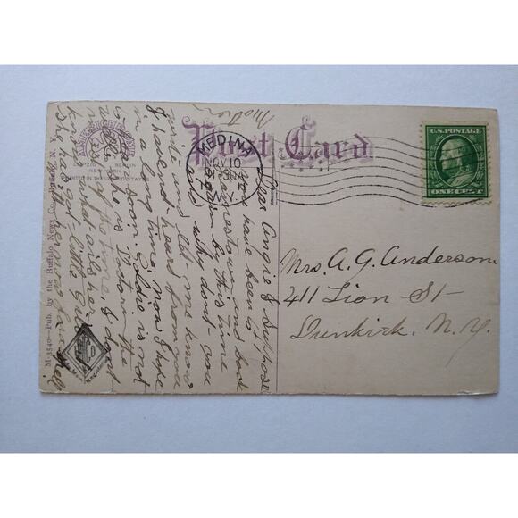 Ship Boat Postcard Steamer Maid Of The Mist Railway Bridge Niagara Falls NY 1911 - Picture 3 of 3